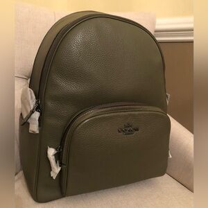 Coach Olive Green Leather Backpack